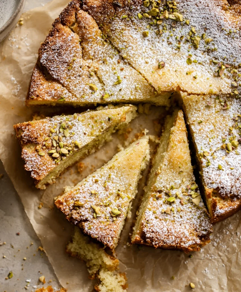 Buttery Pistachio Gooey Butter Cake
